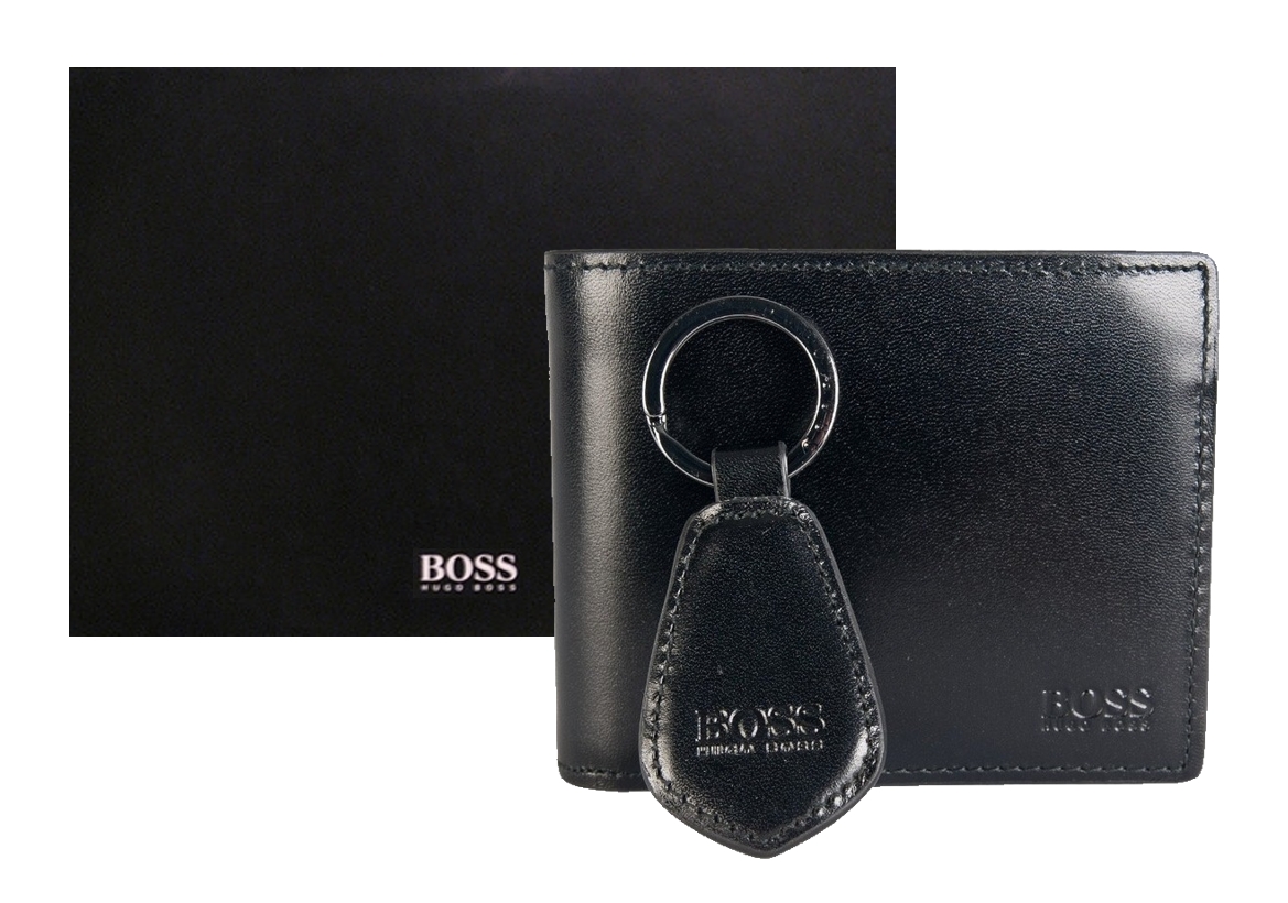 Leatherissimo Branded HUGO BOSS Duo Leather Wallet Set GHB25 Original