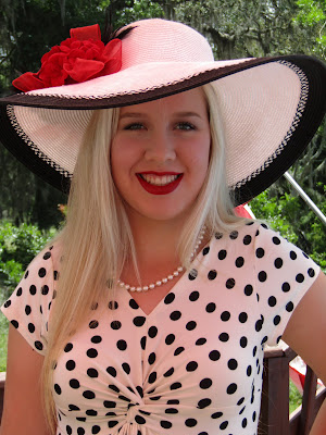 Simplicity 1612 knit polka dot dress derby day www.sewplus.blogspot.com