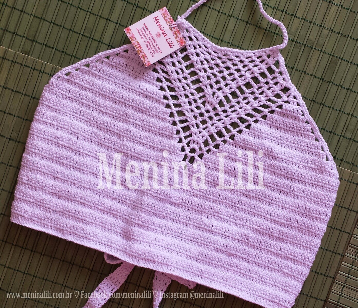 Menina Lili Croche Top Cropped De Croche Frente Unica Branco Menina