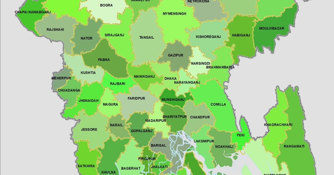 District Map Of Bangladesh Edite 