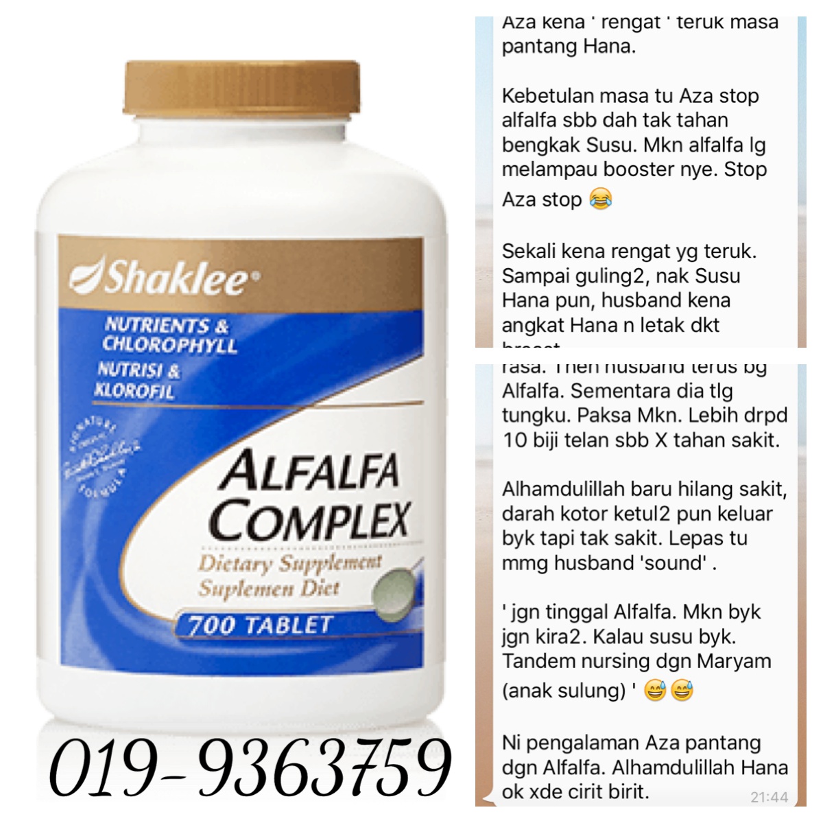 Testimoni Alfalfa Complex Shaklee Amizah Azid