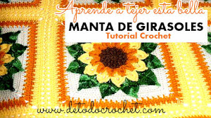 Manta de girasoles a crochet / Paso a paso