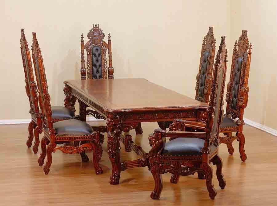 SET MEJA DAN KERUSI MAKAN Dinning Set ( ANEKA PERABOT UKIRAN JATI