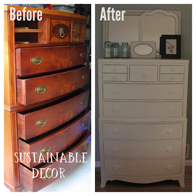 Craiglist Dresser Transformed Into a Beautifully Distressed Painted Piece of Furniture
