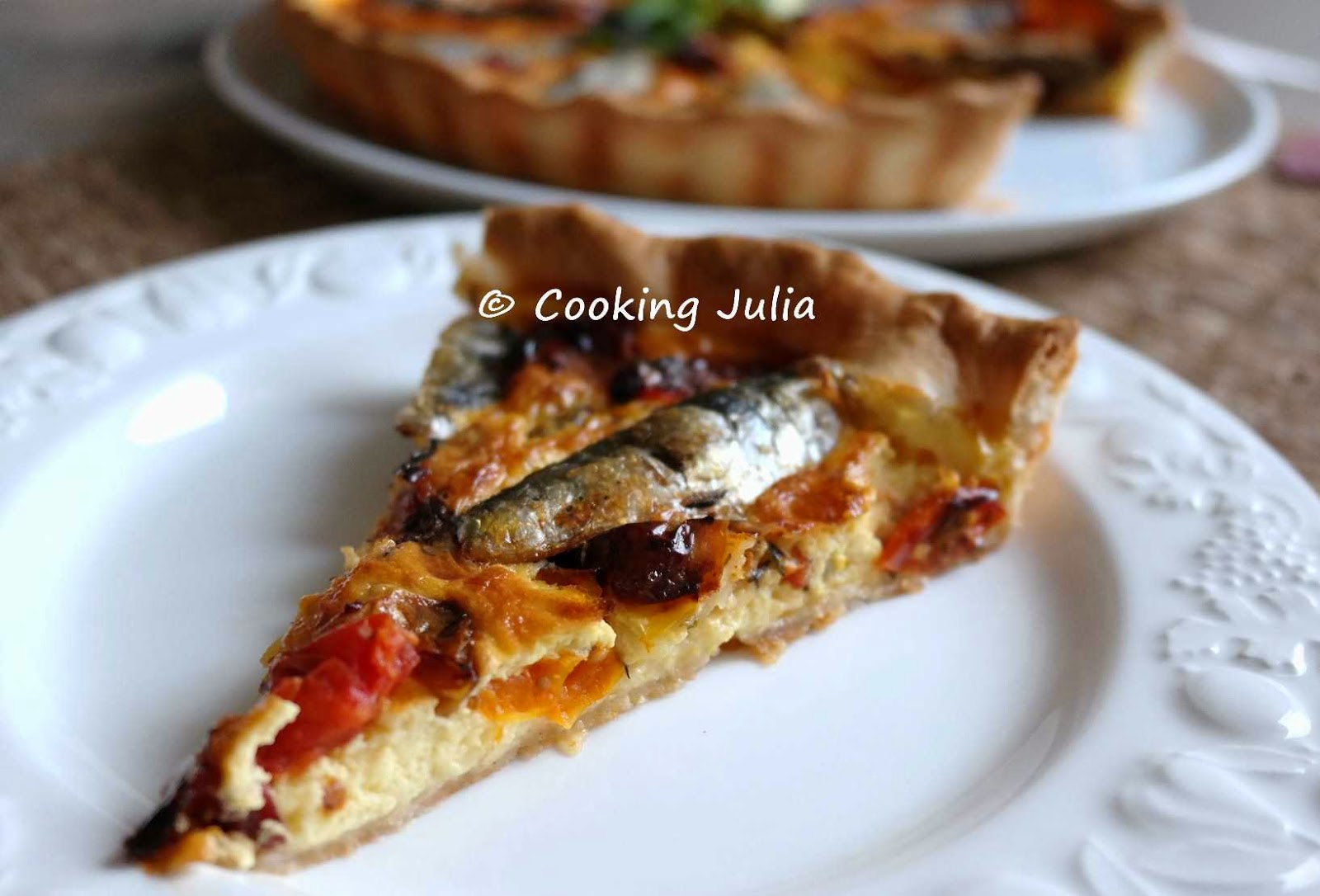COOKING JULIA QUICHE AUX SARDINES ET TOMATES RÔTIES