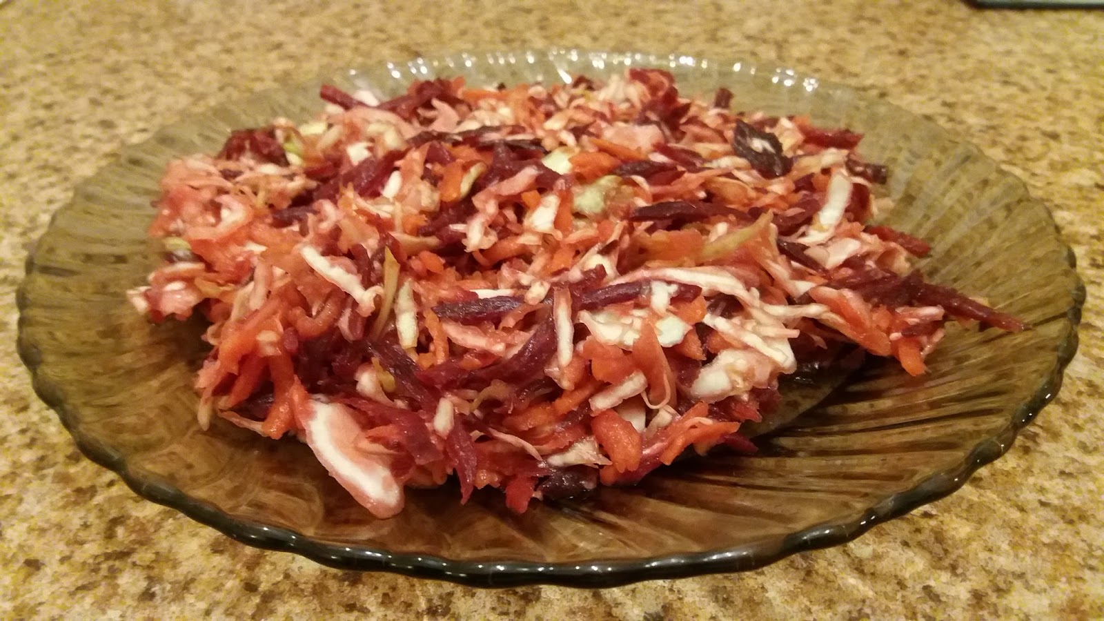 SALAD WITH CABBAGE, CARROTS AND BEETS