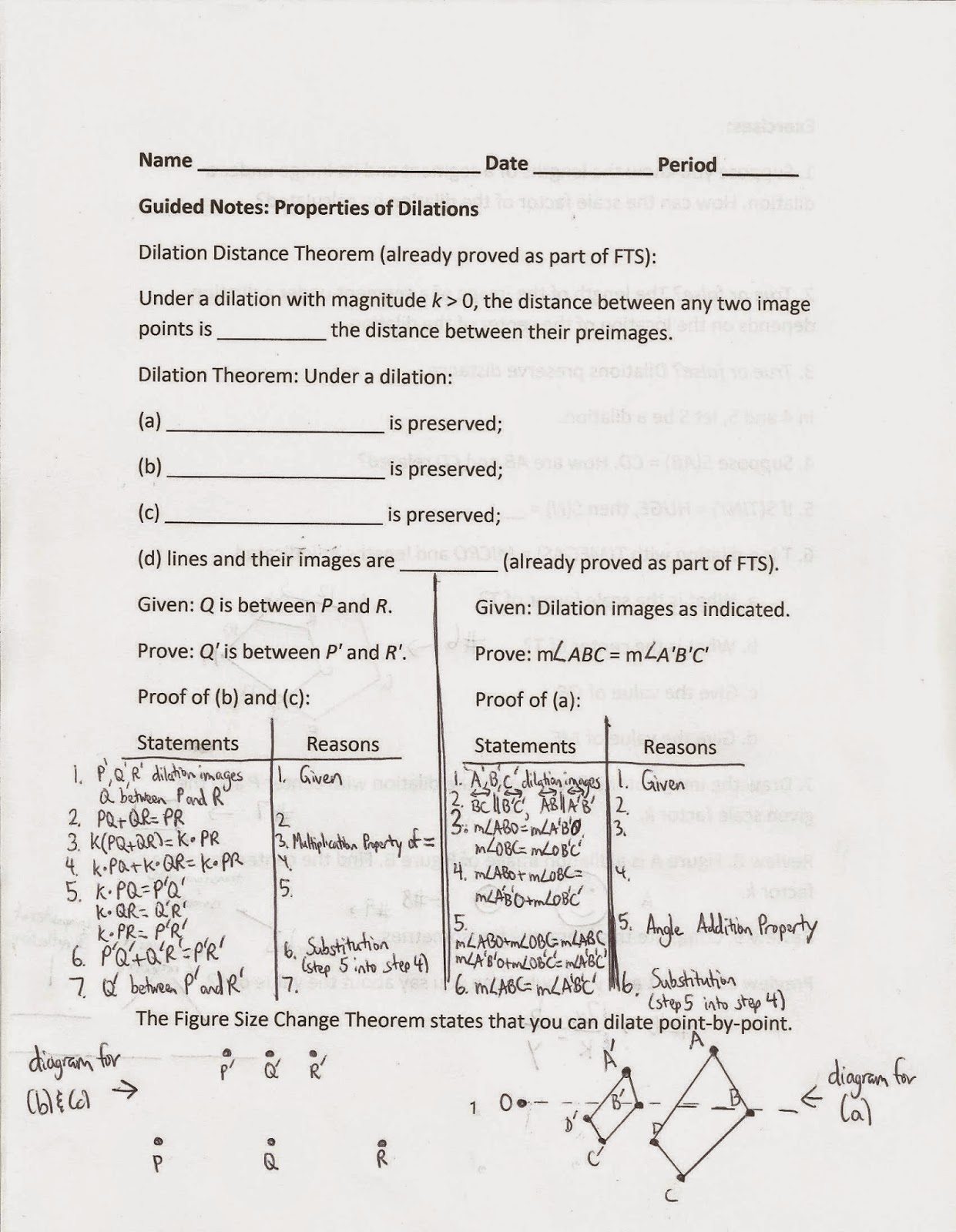 Geometry, Common Core Style Lesson 123 Properties of Size Changes