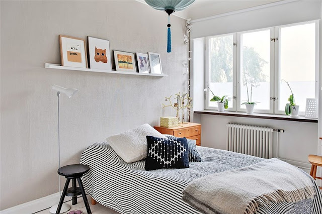 my scandinavian home: Lime green and blue in a Swedish apartment