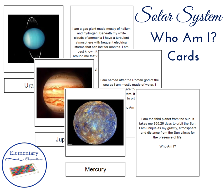 THE LEARNING ARK - Elementary Montessori : Great Lesson 1 : Solar