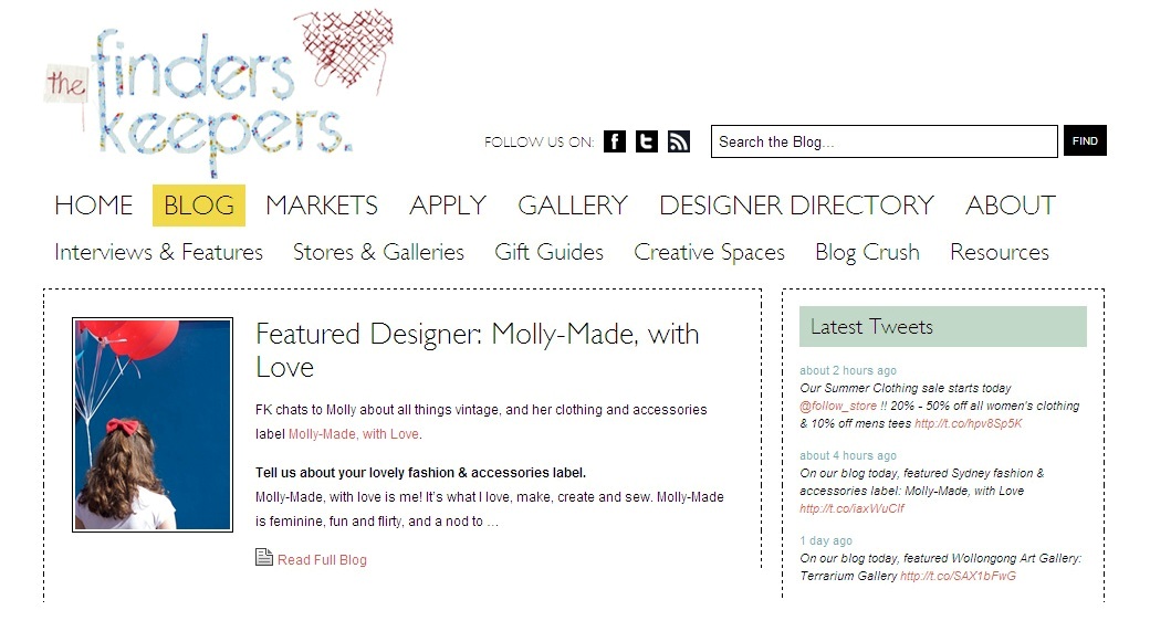 MollyMade Finders Keepers Featured Designer