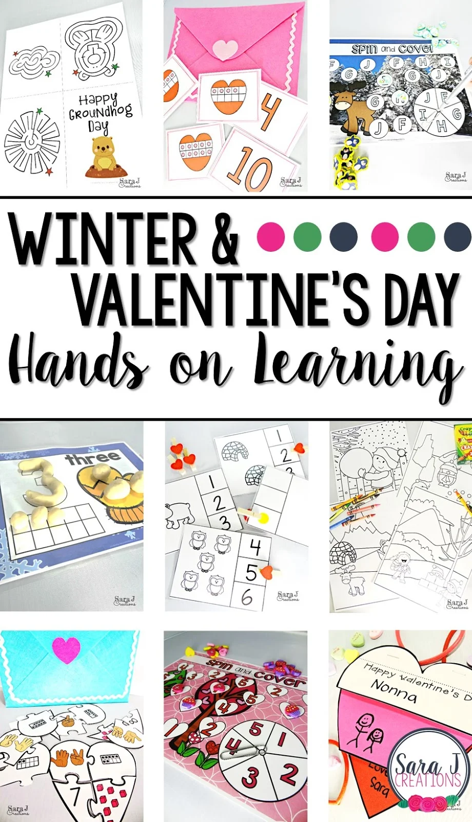 Winter activities and games for kids!  Includes winter theme and Valentine's Day printable activities.