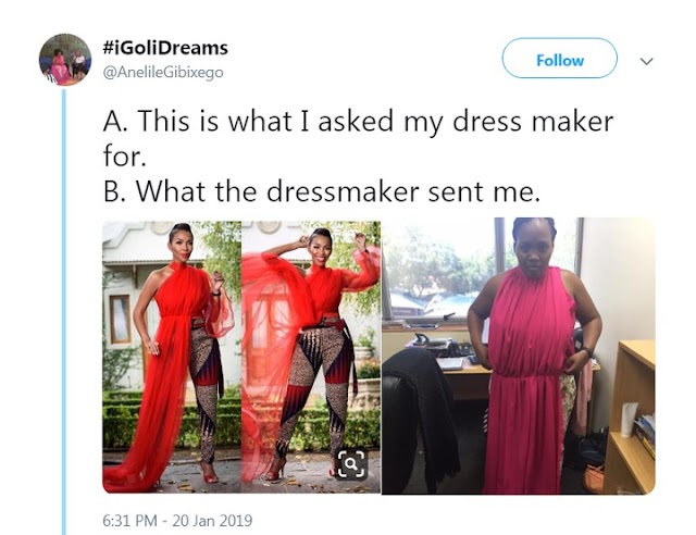 What She Told Her Tailor Vs What She Got (photo)