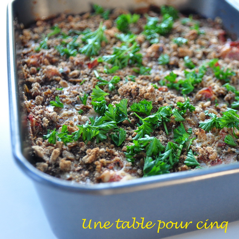 Une table pour cinq Gratin d'aubergine au