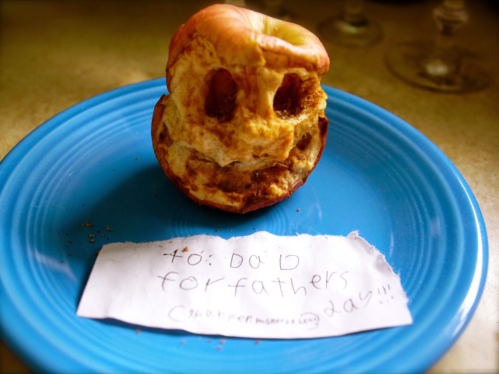 family fun, Tayo Anderson Clifford, For Dad, apple skull, fruit 