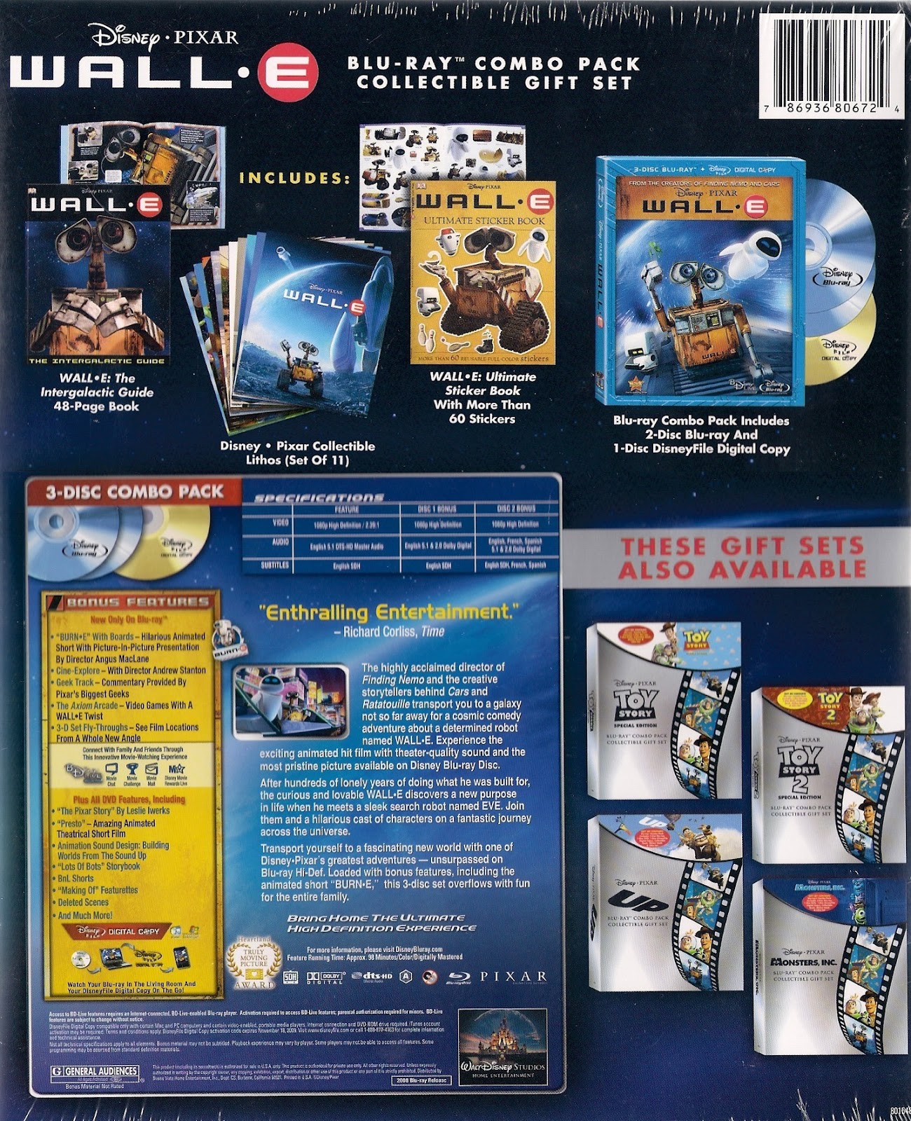 Bluray & DVD Exclusives WallE Costco Exclusive Gift Set (BD)