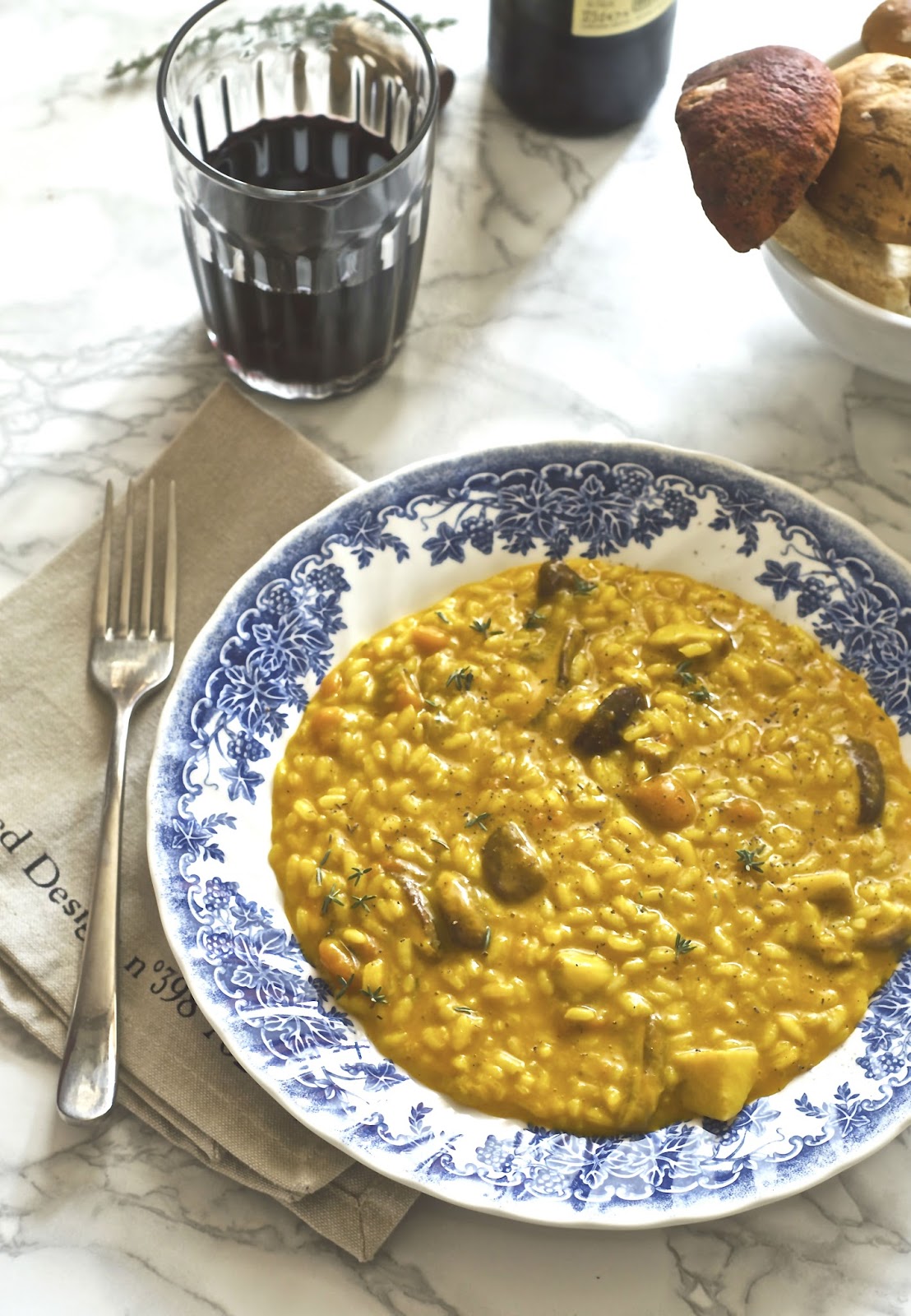 Risotto con zucca e porcini mantecato al taleggio la pancia del lupo