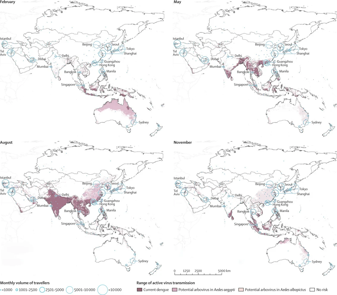 Countries in Africa and Asia at greatest risk of Zika virus