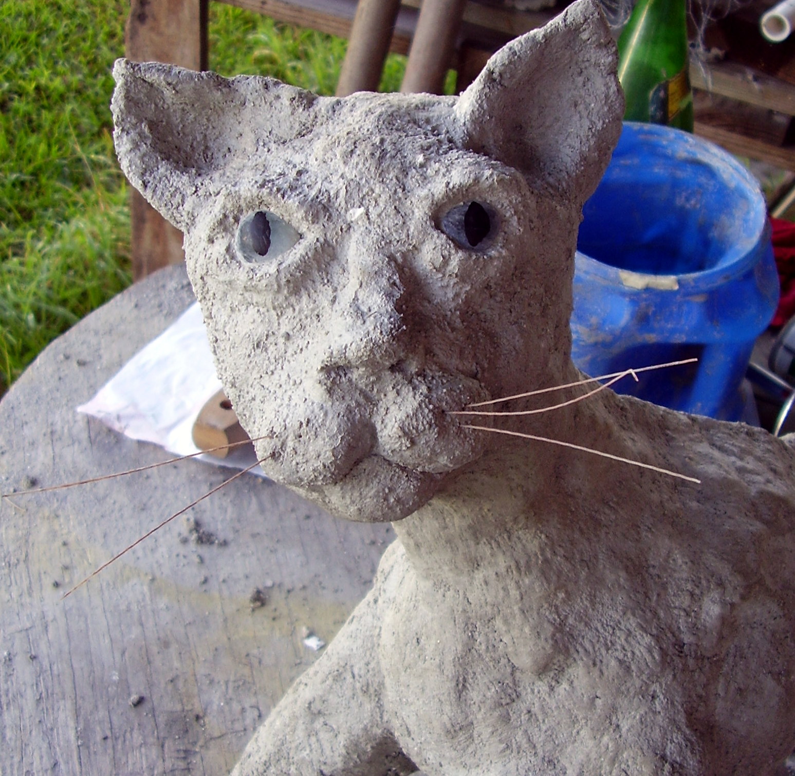 Low Rent Renaissance: Cement Cat Sculpture Effort 2