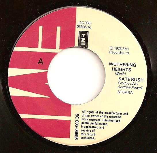 ...45´s singlesblog Kate Bush Wuthering Heights b/w Kite (1978