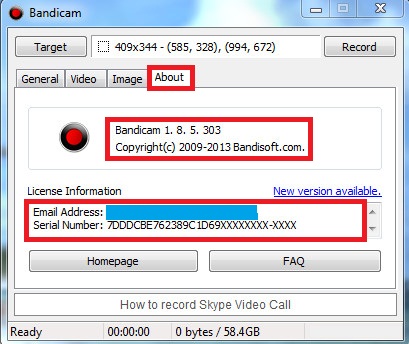 bandicam serial number and email list