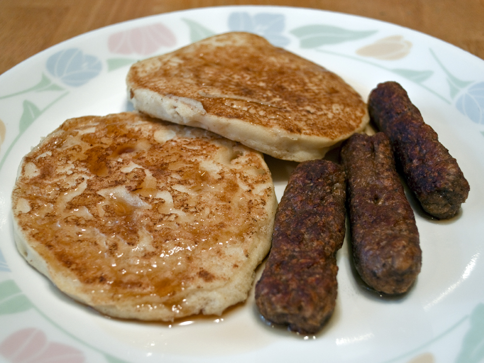 Vegan Family Home Cook OnePot Pancakes & Sausage