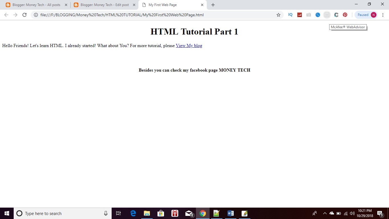 HTML Tutorial - Part 1 - HTML Guideline for Beginners - New Money Tech