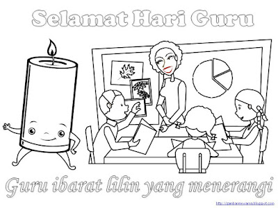 Poster Selamat Hari Guru - Gambar Mewarna