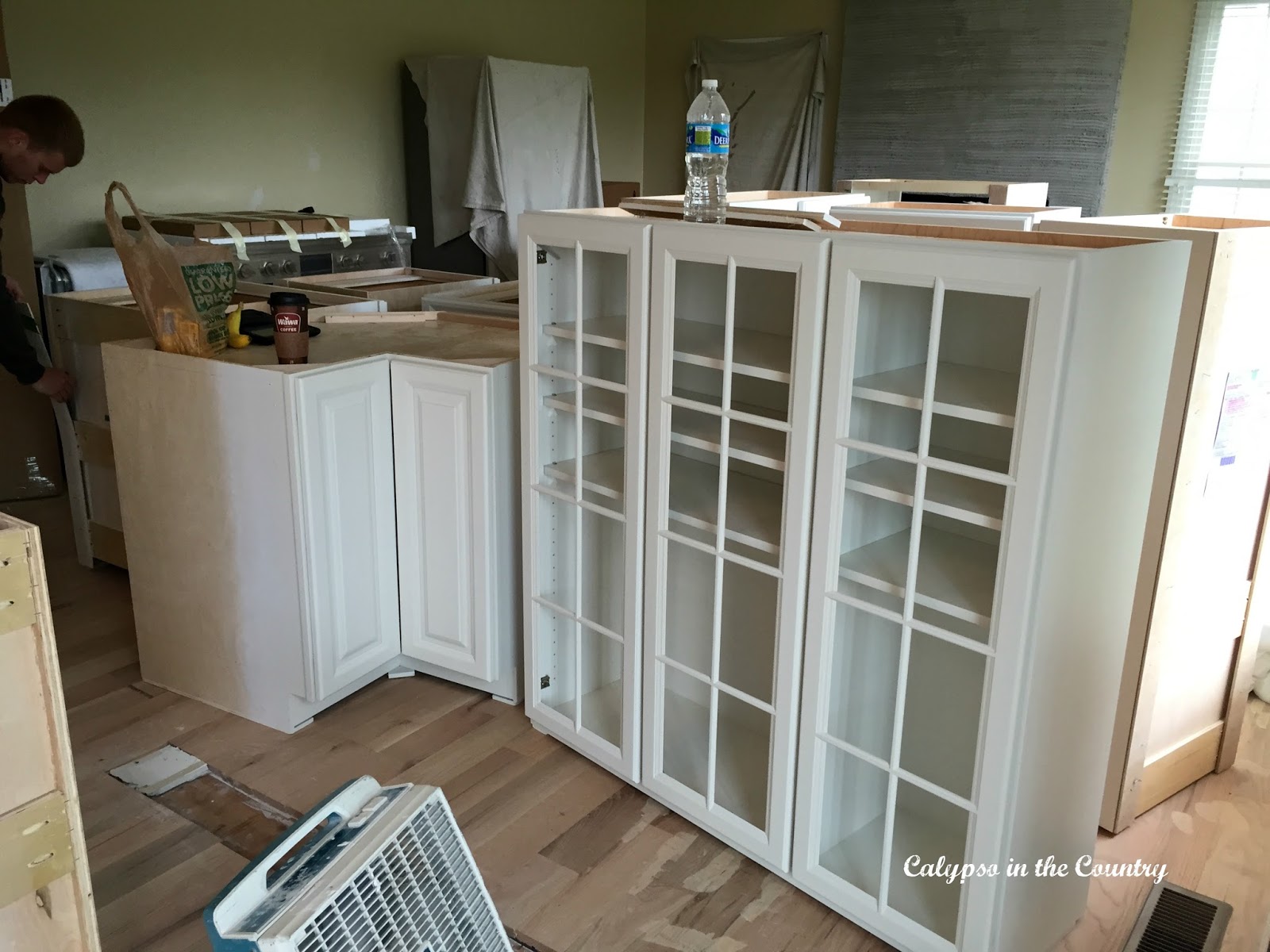 New White Cabinets Renovation Progress - kitchen cabinets