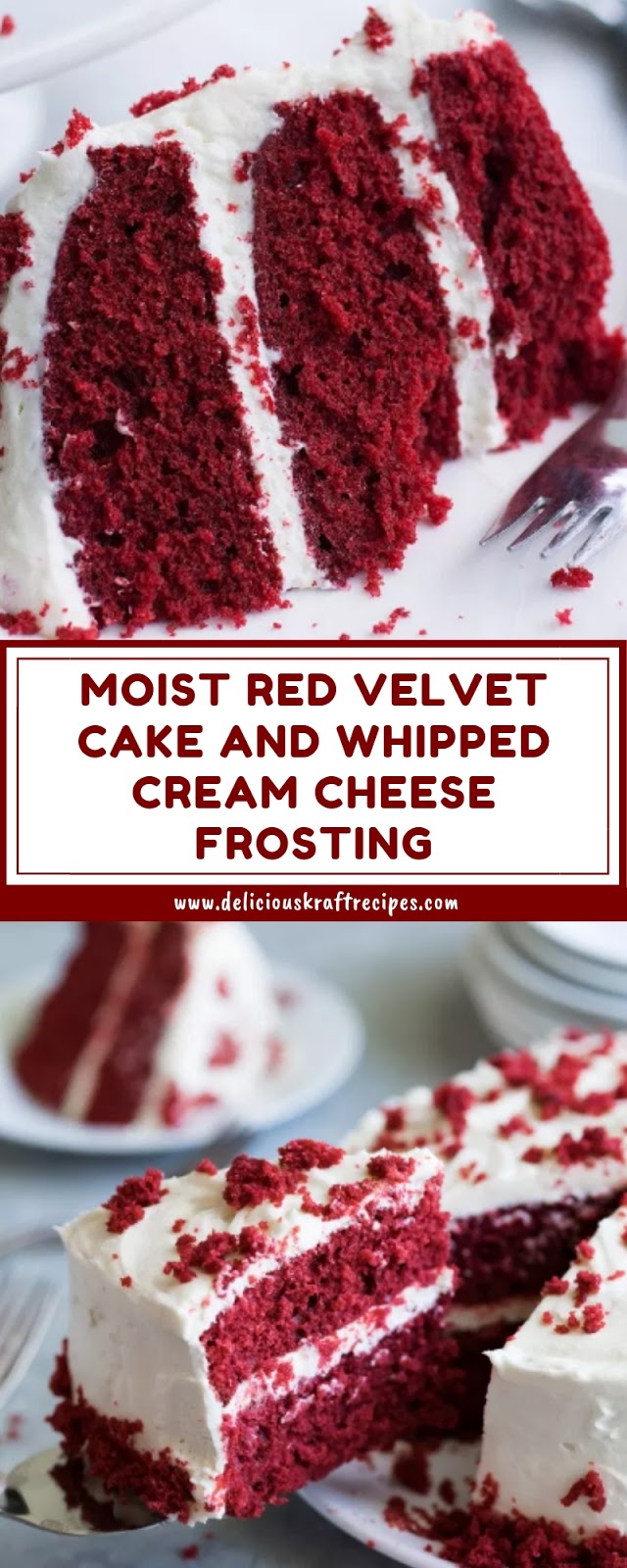 MOIST RED VELVET CAKE AND WHIPPED CREAM CHEESE FROSTING 