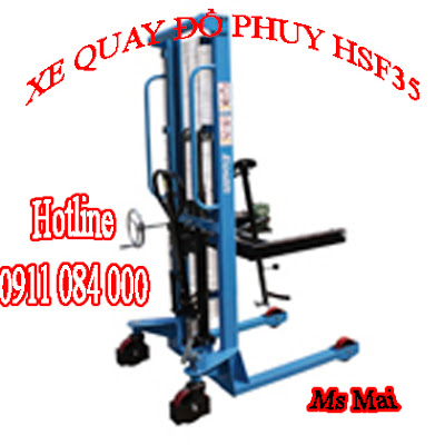 Xe nâng thùng phuy nhập khẩu - Chất lượng - Đảm bảo giá tốt nhất - Lh 0911084000 Xe nâng phuy tải trọng 250kg nâng cao 280mm _ Hàng mới 100%