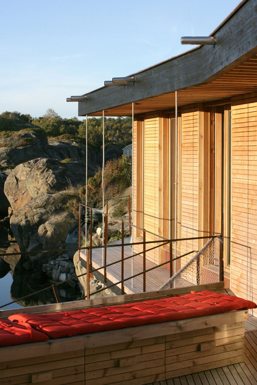 Timber walls on the holiday home