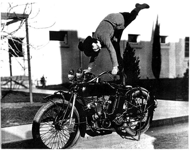 vintage motorcycle rider