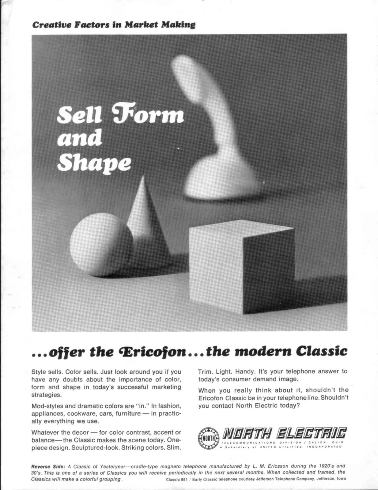 Vintage ads for Ericofon one piece rotary dial telephone  1950s 1970s - 84