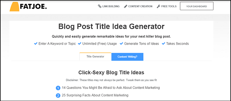 Fat Joe's Blog Post Title Idea Generator