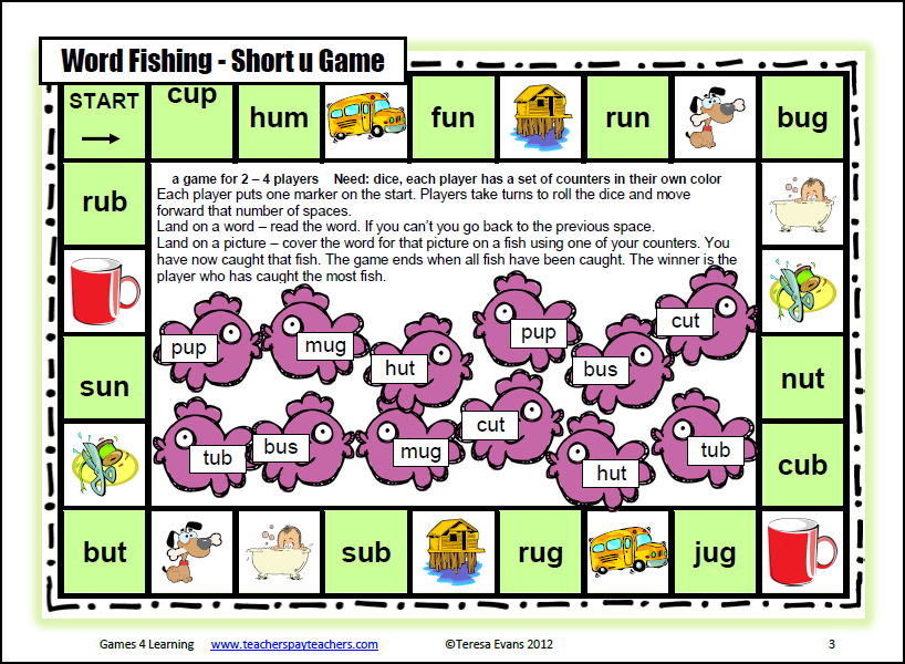 Short Vowel Word Boards For Games And Activities B99