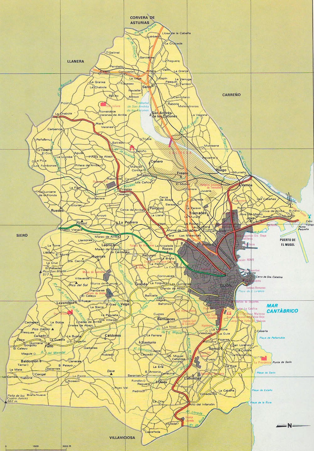 Mapa del Concejo de Gijón | Así ye Asturias