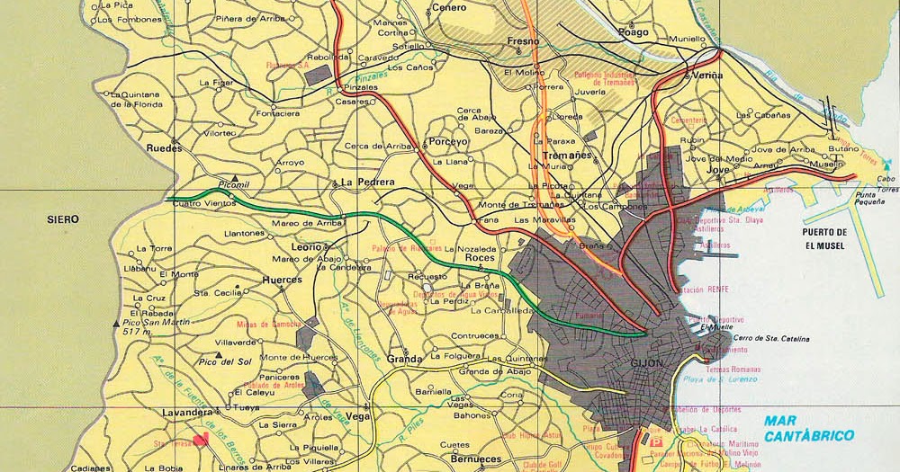 Mapa del Concejo de Gijón | Así ye Asturias