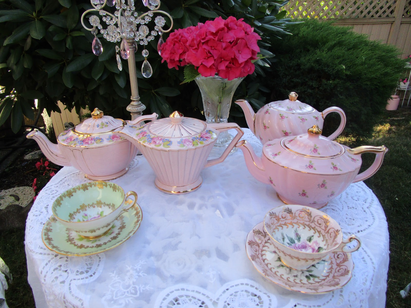 Karen's Cottage and Castle Some Favourite Pink Teapots