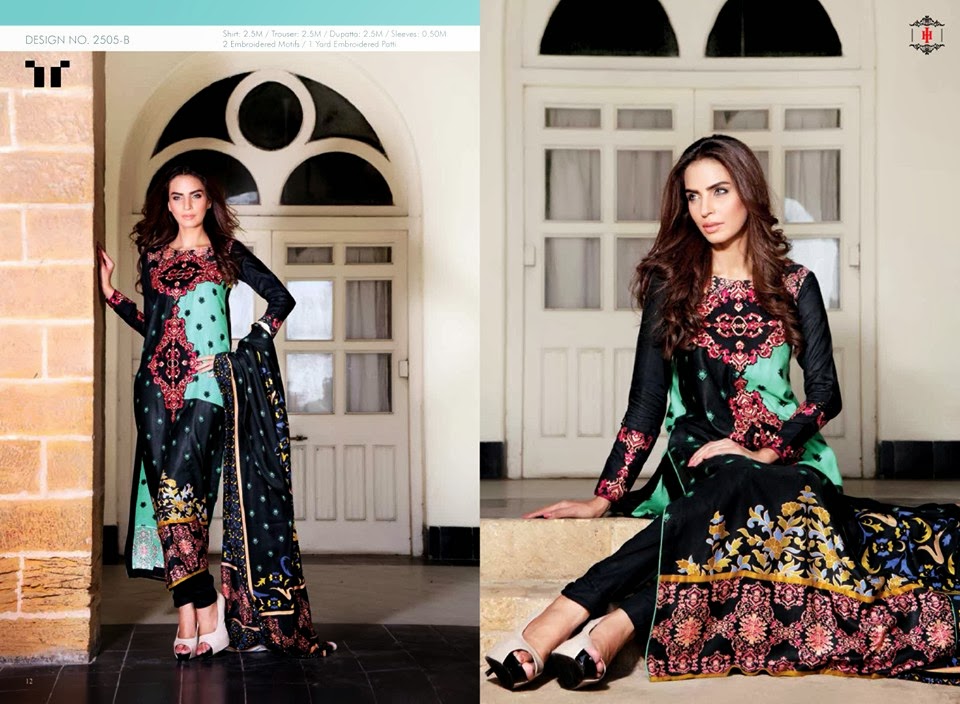 House of Ittehad Royal Embroidered Linen Collection 2014/15 Royal