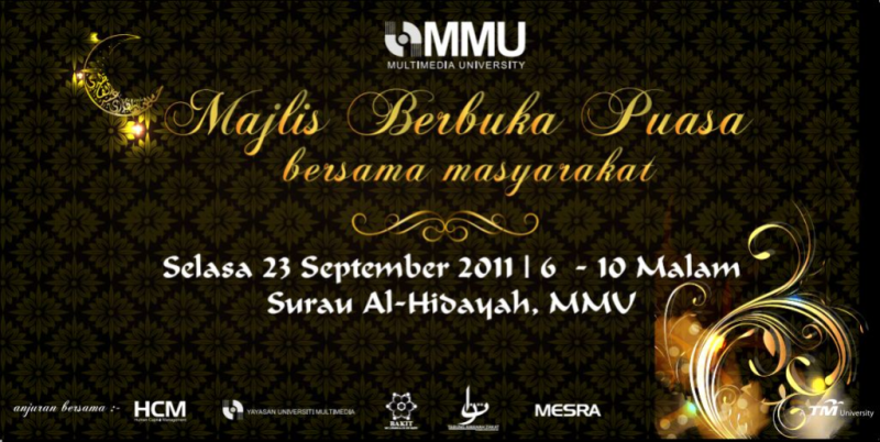 Invitation to "Majlis Berbuka Puasa MMU Bersama Masyarakat"/ "Fast