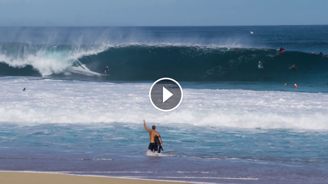 Raw footage of Big Wave Surf Session at Pipeline North Shore Oahu Hawaii on March 31st 2019