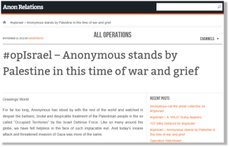 Anonymous Godam Hampir 600 Laman Web Israel Sebagai Balasan Serangan Ke Atas Gaza