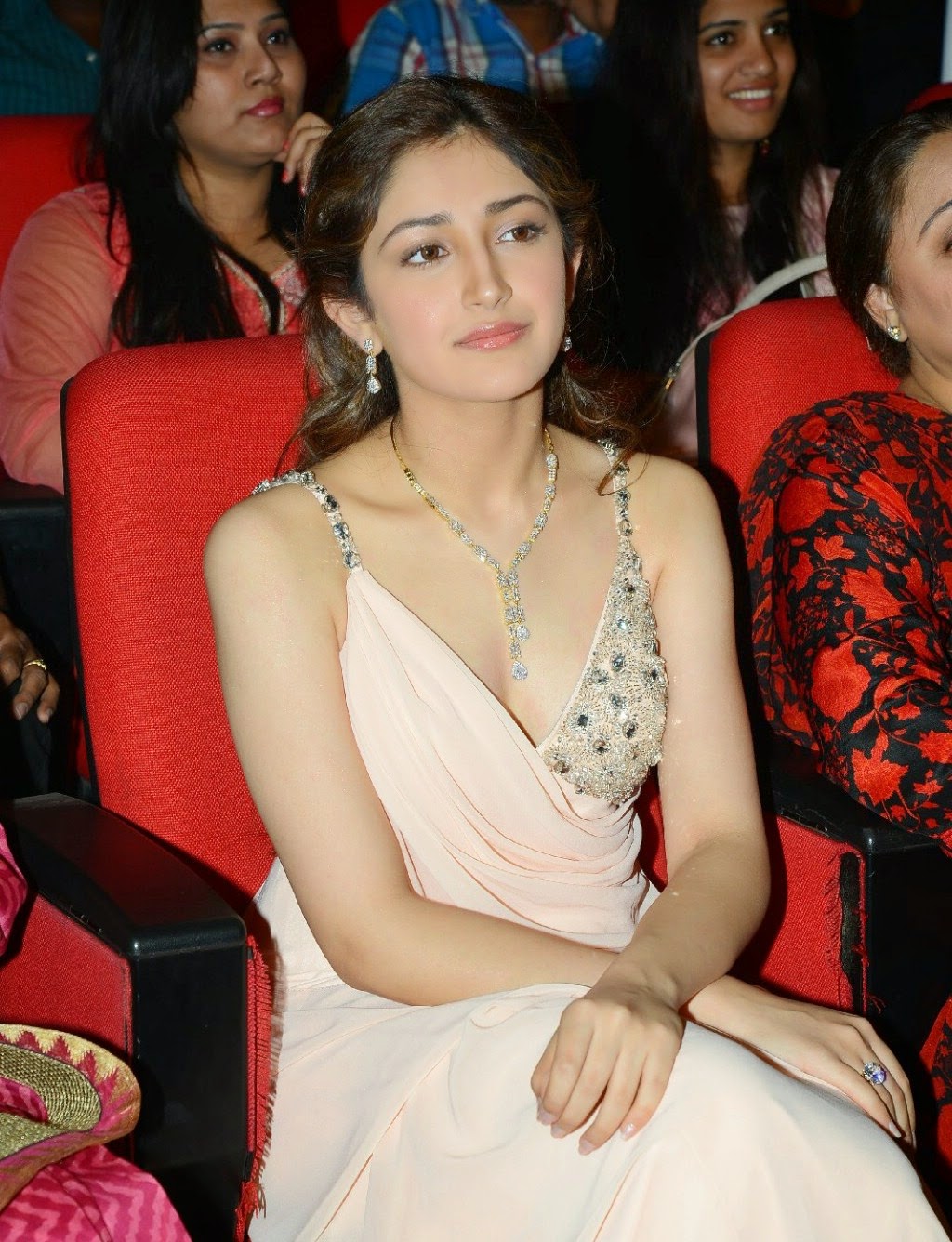 High Quality Bollywood Celebrity Pictures Sayesha Saigal Sexiest Cleavage Show At Telugu Film