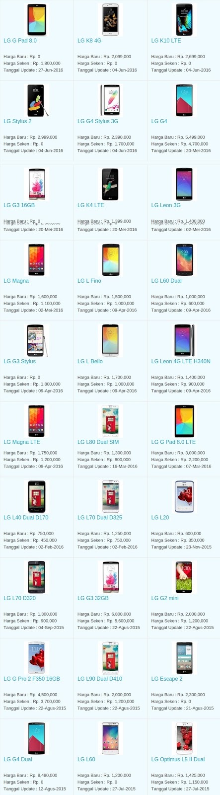 Daftar Harga Hp Terbaru LG Juli 2016 Daftar Harga Hp Terbaru LG Juli 2016