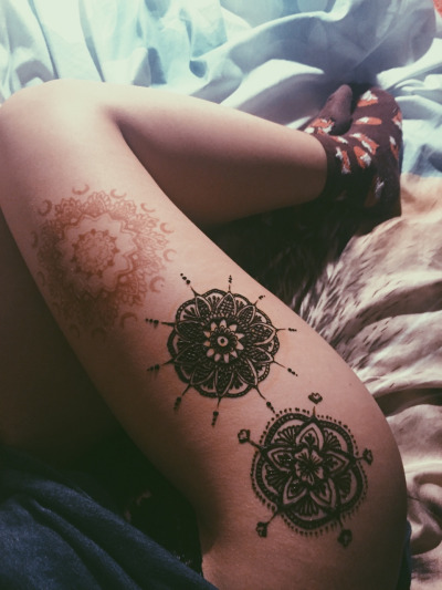 Sexy Thigh Henna Tattoo Designs For Girls