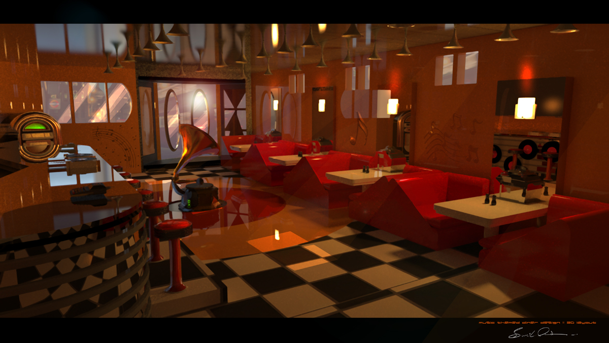 Sunil Pant Design : Music theme Diner :: Design :: Layout