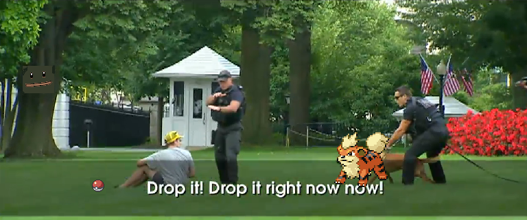 Pokémon intruder White House A Pokémon hat wearing guy invades the White House lawn