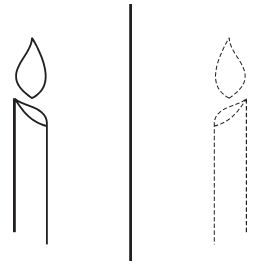 Bayangn sebuah lilin pada cermin datar Bayangn sebuah lilin pada cermin datar