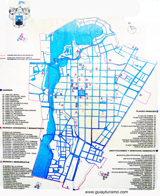 Mapa do Centro Histórico de Arequipa