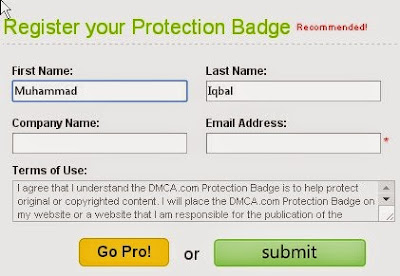 Cara Pasang Protected DCMA di Blog